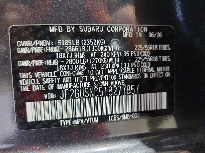 Продаж на аукціоні авто 2026 Subaru Crosstrek, vin: JF2GUSND5T8277857, номер лоту: 68274136