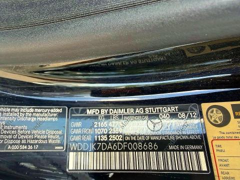 Продаж на аукціоні авто 2013 Mercedes-benz Sl, vin: WDDJK7DA6DF008686, номер лоту: 65963006
