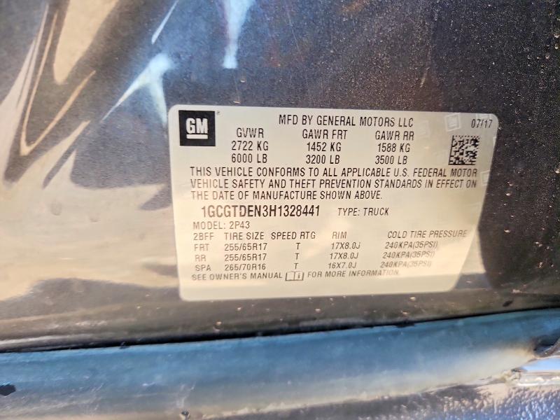 67444936 :رقم المزاد ، 1GCGTDEN3H1328441 vin ، 2017 Chevrolet Colorado مزاد بيع