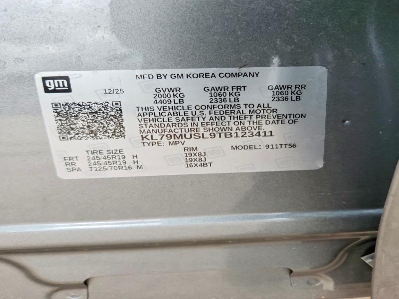 68663976 :رقم المزاد ، KL79MUSL9TB123411 vin ، 2026 Chevrolet Trailblazer مزاد بيع