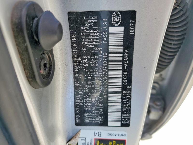 Aukcja sprzedaży 2007 Toyota Avalon, vin: 4T1BK36B37U210216, numer aukcji: 70297896