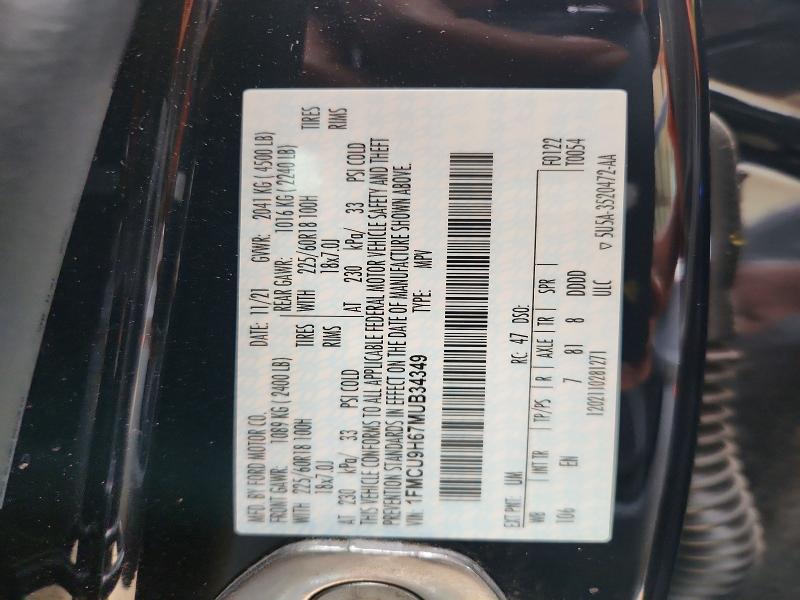 Aukcja sprzedaży 2021 Ford Escape, vin: 1FMCU9H67MUB34349, numer aukcji: 66804966