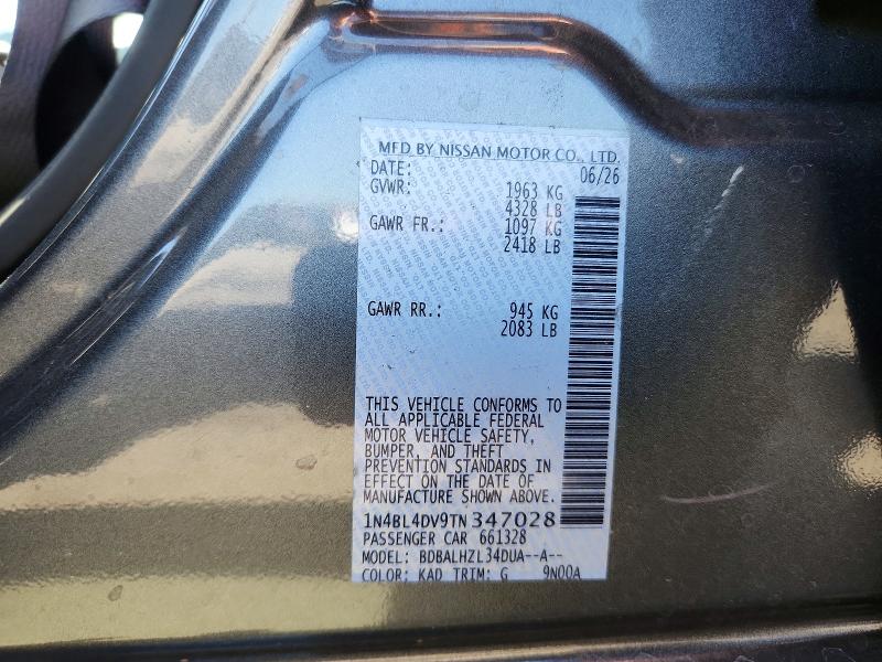 68432856 :رقم المزاد ، 1N4BL4DV9TN347028 vin ، 2026 Nissan Altima مزاد بيع