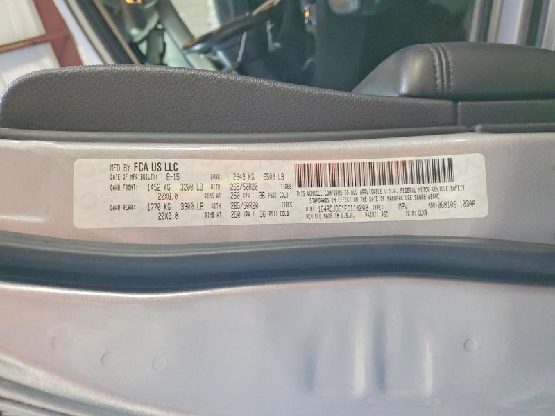 Продажа на аукционе авто 2015 Dodge Durango, vin: 1C4RDJDG1FC110202, номер лота: 70322016