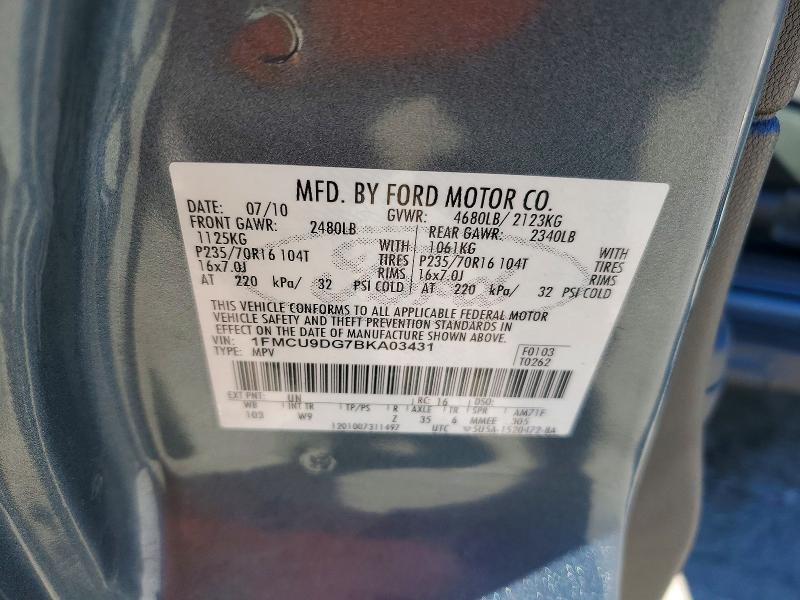 Продажа на аукционе авто 2011 Ford Escape, vin: 1FMCU9DG7BKA03431, номер лота: 70447236