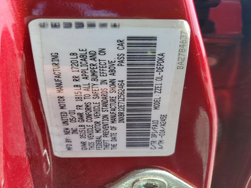Auction sale of the 2001 Toyota Corolla, vin: 1NXBR12E71Z562464, lot number: 69739696