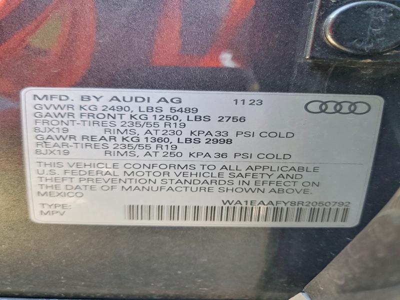 Aukcja sprzedaży 2024 Audi Q5, vin: WA1EAAFY8R2050792, numer aukcji: 68215876