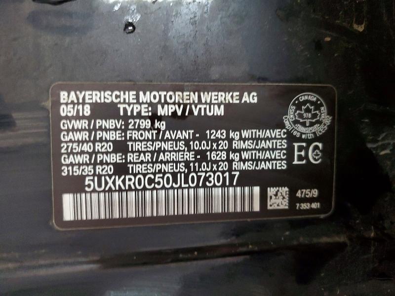 Продаж на аукціоні авто 2018 Bmw X5, vin: 5UXKR0C50JL073017, номер лоту: 70630206