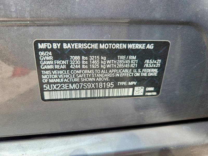 Aukcja sprzedaży 2025 Bmw X7, vin: 5UX23EM07S9X18195, numer aukcji: 65733366