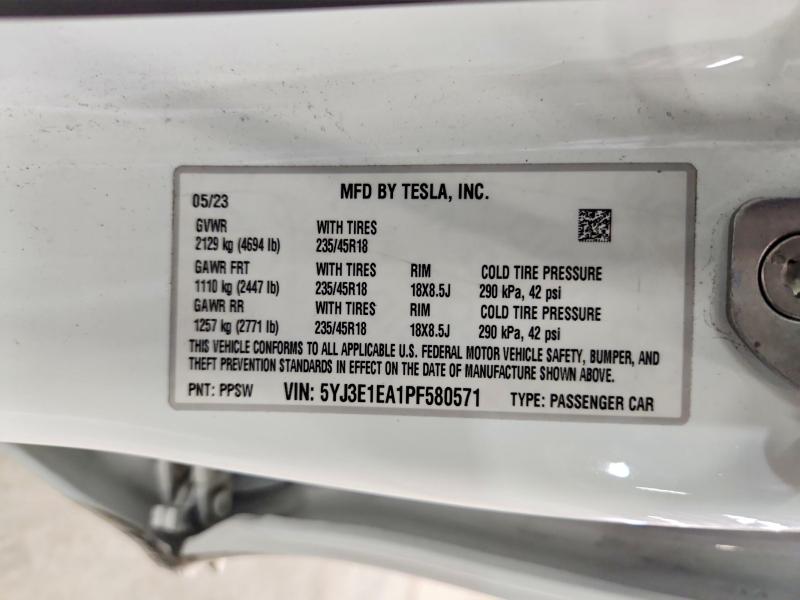 Продажа на аукционе авто 2023 Tesla Model 3, vin: 5YJ3E1EA1PF580571, номер лота: 68016076