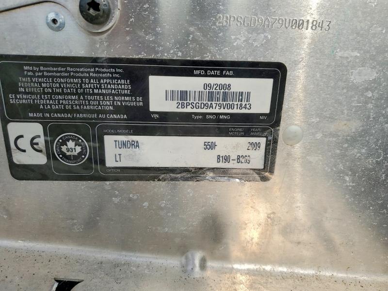 66831406 :رقم المزاد ، 2BPSGD9A79V001843 vin ، 2009 Skidoo Tundra مزاد بيع
