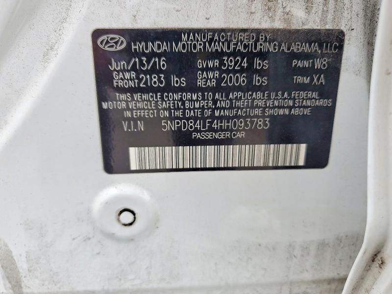 Aukcja sprzedaży 2017 Hyundai Elantra, vin: 5NPD84LF4HH093783, numer aukcji: 69342616