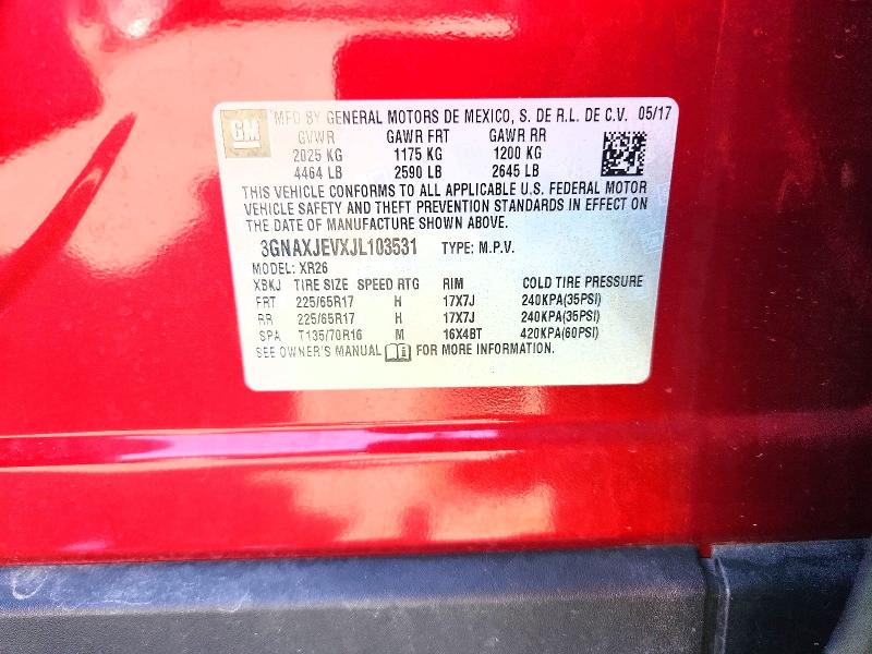 Продажа на аукционе авто 2018 Chevrolet Equinox, vin: 3GNAXJEVXJL103531, номер лота: 68764616