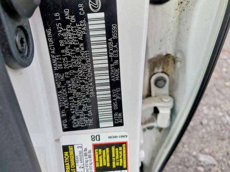 Продажа на аукционе авто 2021 Lexus Es, vin: 58AEA1C12MU010111, номер лота: 67537896