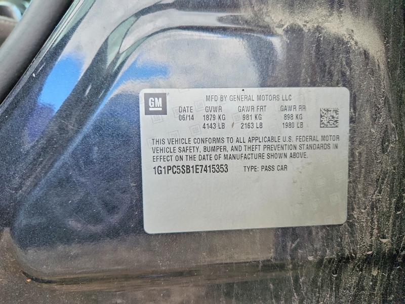 2014 Chevrolet Cruze მანქანა იყიდება აუქციონზე, vin: 1G1PC5SB1E7415353, აუქციონის ნომერი: 69483646