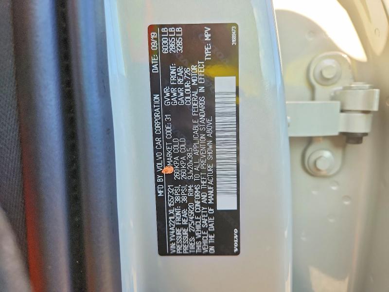 Auction sale of the 2020 Volvo Xc90, vin: YV4A221LXL1557321, lot number: 70922546