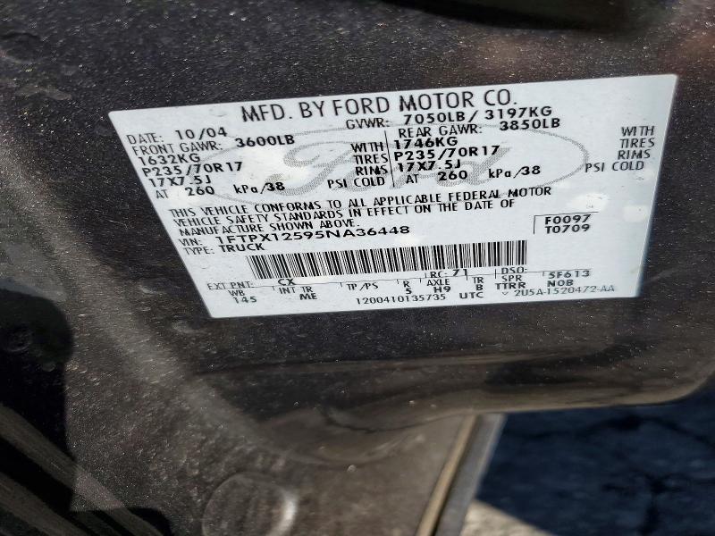 Auction sale of the 2005 Ford F150, vin: 1FTPX12595NA36448, lot number: 67756226