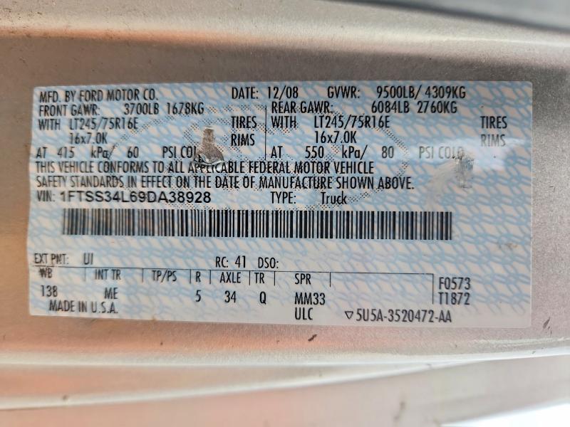 Продажа на аукционе авто 2009 Ford Econoline, vin: 1FTSS34L69DA38928, номер лота: 69568666
