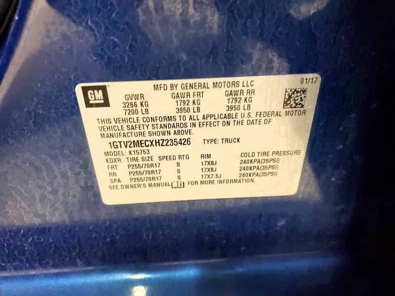 Aukcja sprzedaży 2017 Gmc Sierra, vin: 1GTV2MECXHZ235426, numer aukcji: 67816246