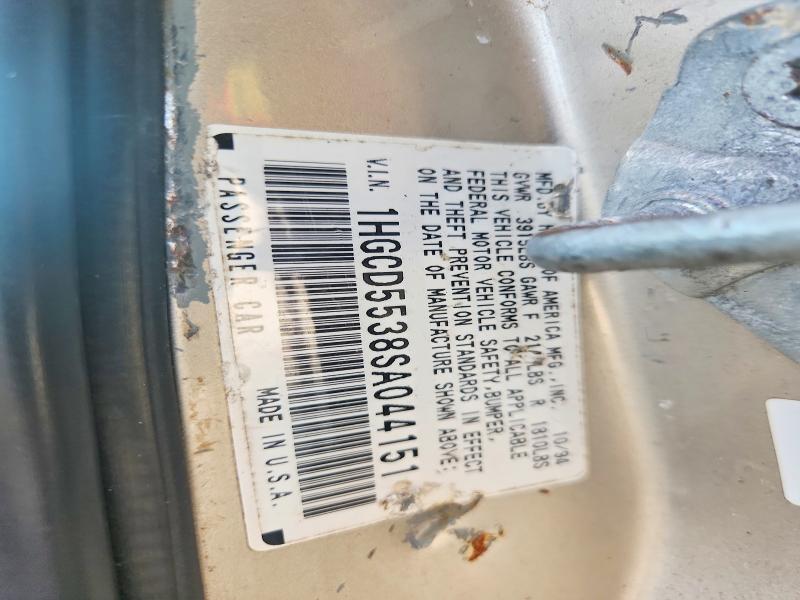 Auction sale of the 1995 Honda Accord, vin: 1HGCD5538SA044151        , lot number: 69067626