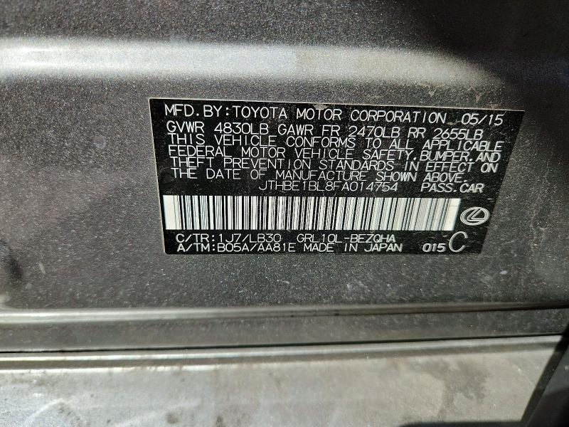 Продаж на аукціоні авто 2015 Lexus Gs, vin: JTHBE1BL8FA014754, номер лоту: 69891596