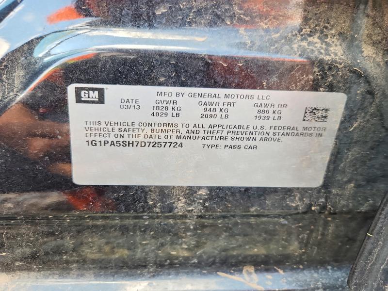 Aukcja sprzedaży 2013 Chevrolet Cruze, vin: 1G1PA5SH7D7257724, numer aukcji: 69676506