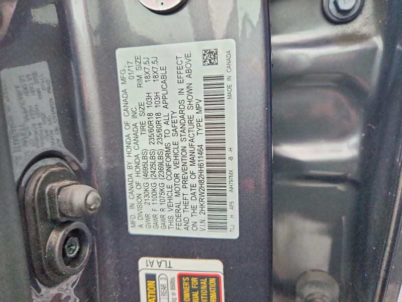 69598936 :رقم المزاد ، 2HKRW2H82HH611464 vin ، 2017 Honda Cr-v مزاد بيع