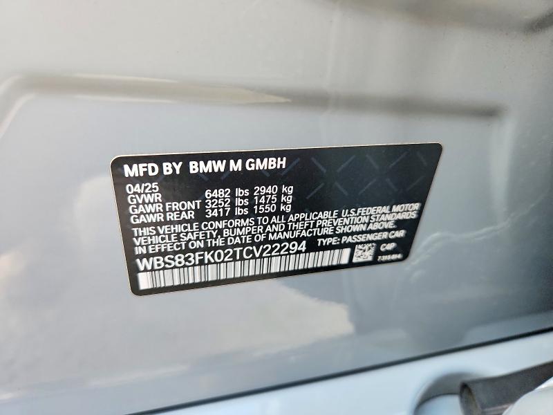 Aukcja sprzedaży 2026 Bmw M5, vin: WBS83FK02TCV22294        , numer aukcji: 69211026