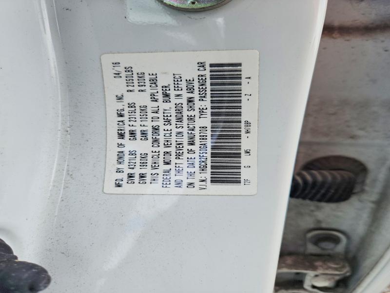 Продаж на аукціоні авто 2016 Honda Accord, vin: 1HGCR2F50GA189708, номер лоту: 69194886