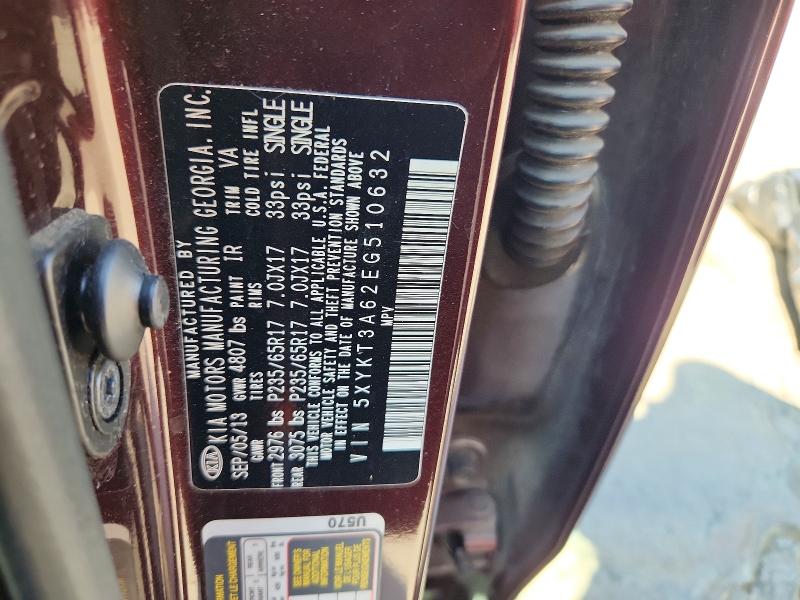 Продаж на аукціоні авто 2014 Kia Sorento, vin: 5XYKT3A62EG510632, номер лоту: 69864506