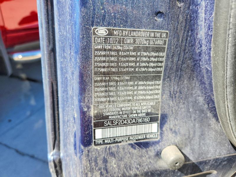 Продажа на аукционе авто 2013 Land Rover Range Rover Sport, vin: SALSF2D43DA786160, номер лота: 71205056