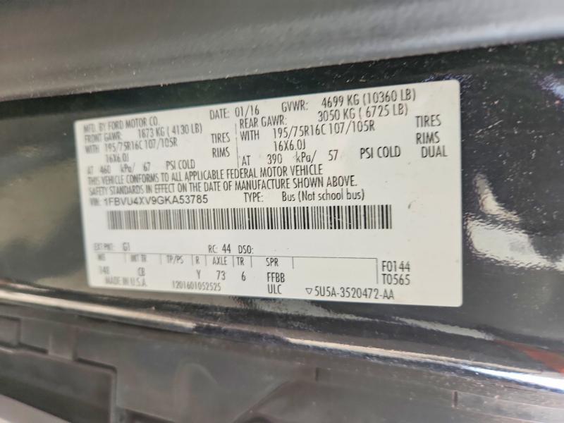 Aukcja sprzedaży 2016 Ford Transit, vin: 1FBVU4XV9GKA53785, numer aukcji: 67863696
