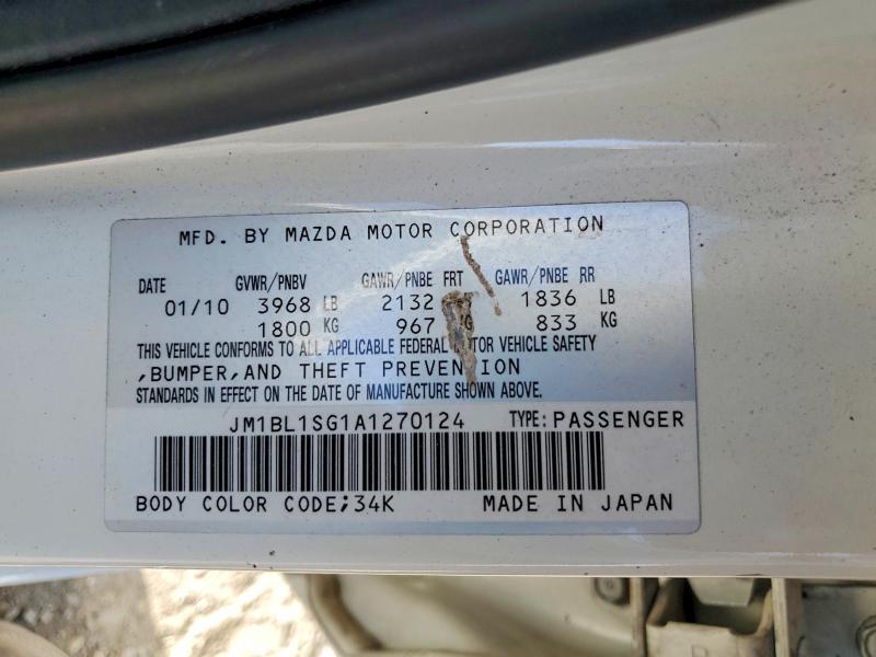 69953236 :رقم المزاد ، JM1BL1SG1A1270124 vin ، 2010 Mazda 3 مزاد بيع