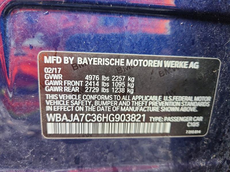 Продаж на аукціоні авто 2017 Bmw 530, vin: WBAJA7C36HG903821, номер лоту: 70326796
