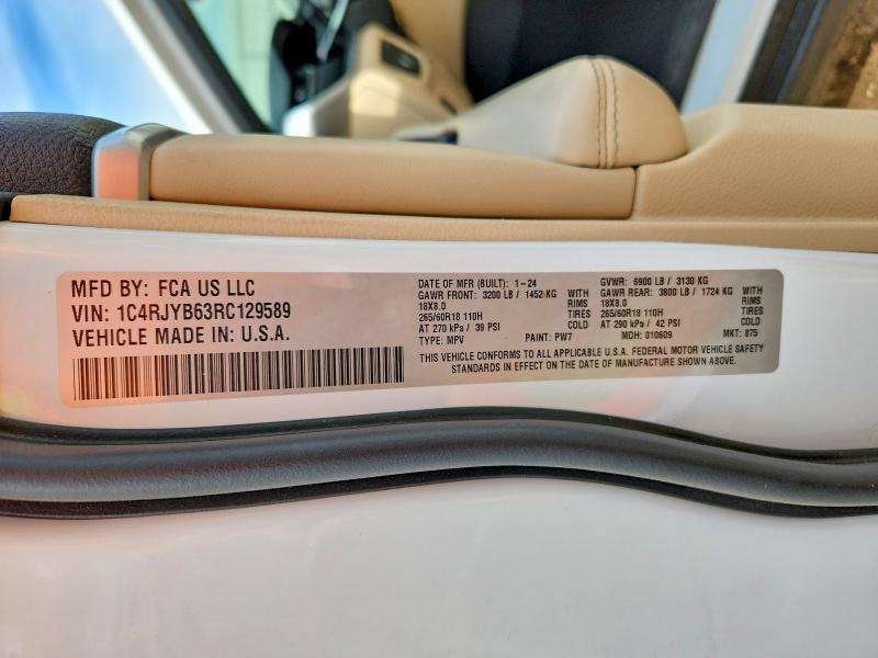 70428696 :رقم المزاد ، 1C4RJYB63RC129589 vin ، 2024 Jeep Grand Cherokee مزاد بيع