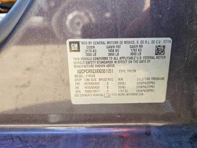 2014 Chevrolet Silverado მანქანა იყიდება აუქციონზე, vin: 3GCPCREC8EG551051, აუქციონის ნომერი: 68545316