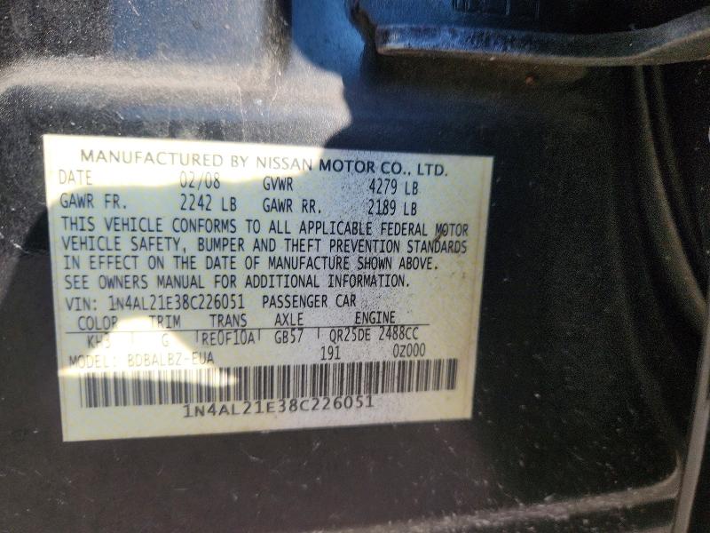 69345356 :رقم المزاد ، 1N4AL21E38C226051 vin ، 2008 Nissan Altima مزاد بيع