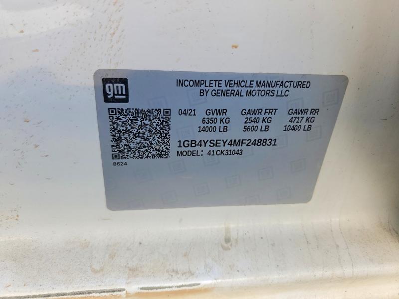 69101596 :رقم المزاد ، 1GB4YSEY4MF248831 vin ، 2021 Chevrolet Silverado مزاد بيع