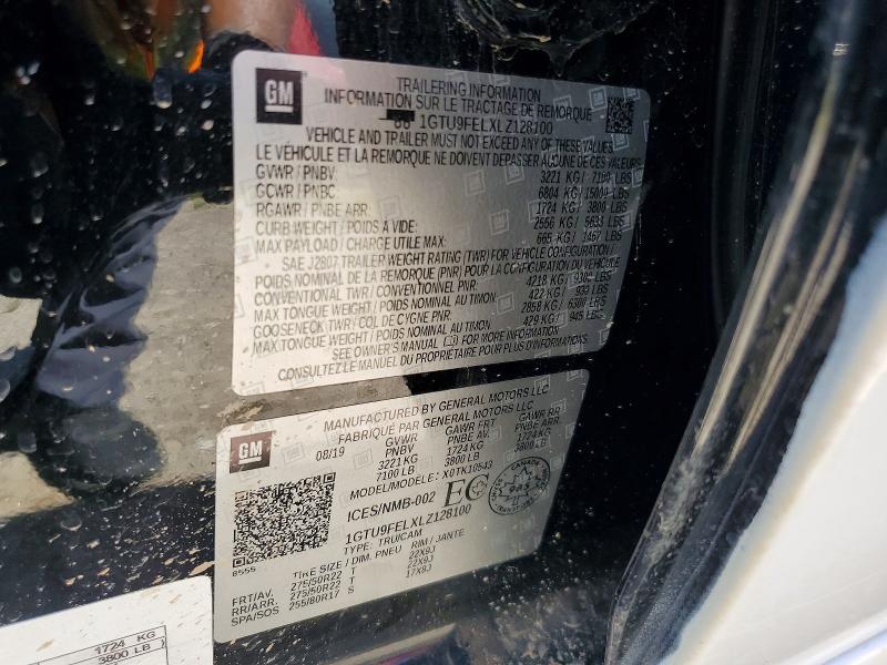 2020 Gmc Sierra მანქანა იყიდება აუქციონზე, vin: 1GTU9FELXLZ128100, აუქციონის ნომერი: 66736516