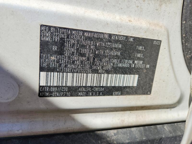 70174466 :رقم المزاد ، 4T3T6RFV4PU122286 vin ، 2023 Toyota Rav4 مزاد بيع