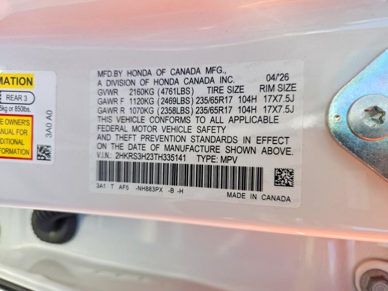 Aukcja sprzedaży 2026 Honda Cr-v, vin: 2HKRS3H23TH335141, numer aukcji: 68446176