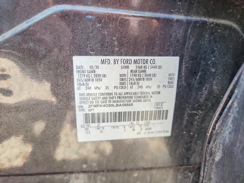 Продажа на аукционе авто 2020 Ford Edge, vin: 2FMPK4G99LBA58868, номер лота: 67303566