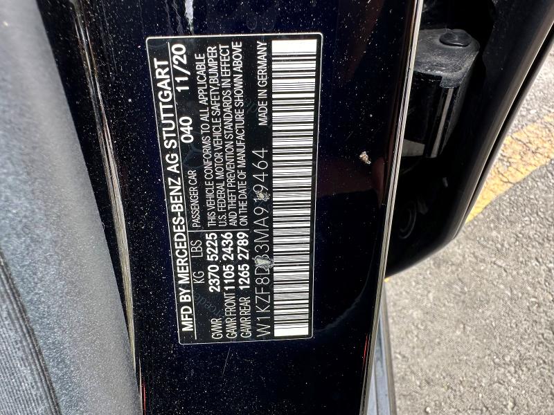 2021 Mercedes-benz E მანქანა იყიდება აუქციონზე, vin: W1KZF8DB3MA919464, აუქციონის ნომერი: 69361146