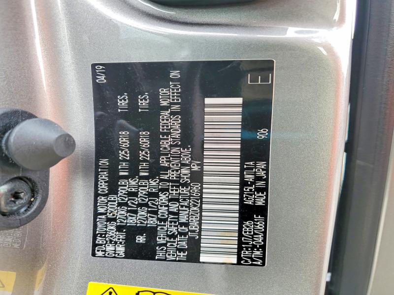 Aukcja sprzedaży 2019 Lexus Nx 300, vin: JTJBARBZ0K2216960, numer aukcji: 67433166