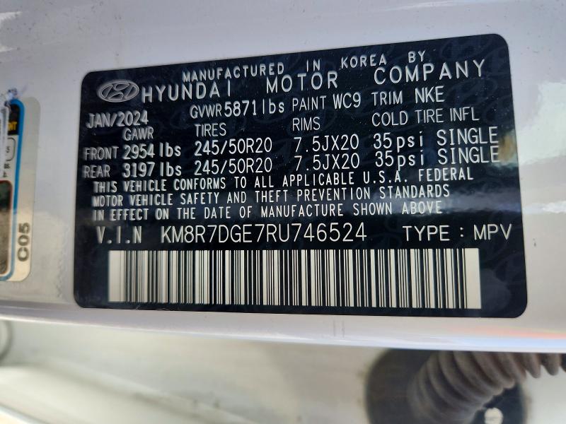 Aukcja sprzedaży 2024 Hyundai Palisade, vin: KM8R7DGE7RU746524, numer aukcji: 67370436