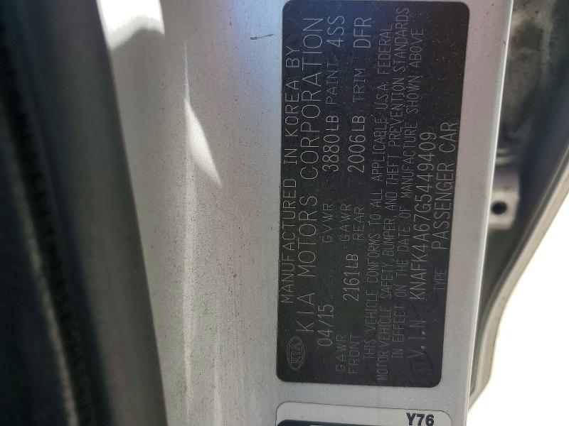 Aukcja sprzedaży 2016 Kia Forte, vin: KNAFK4A67G5449409, numer aukcji: 69003806
