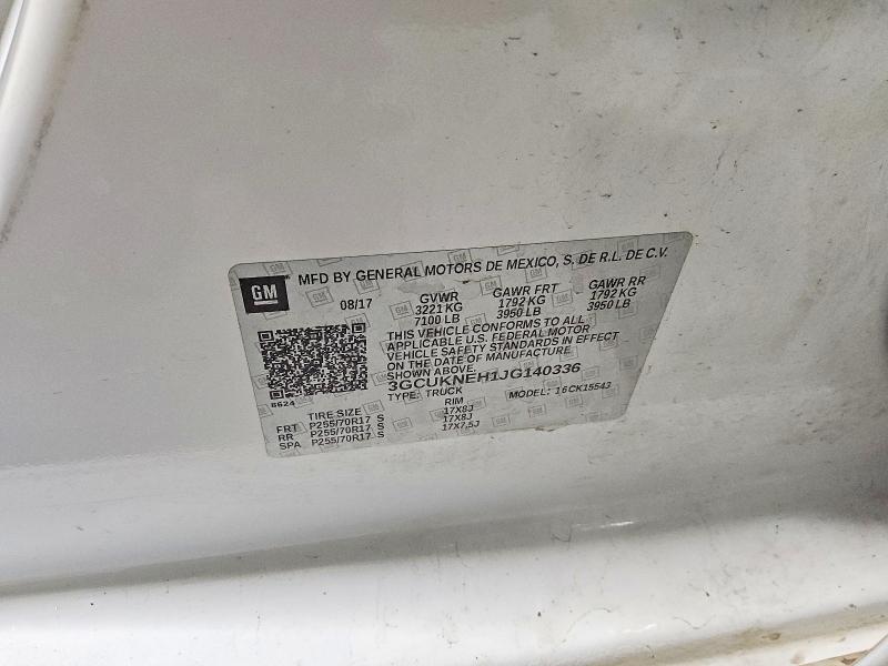 Продаж на аукціоні авто 2018 Chevrolet Silverado, vin: 3GCUKNEH1JG140336, номер лоту: 69582226