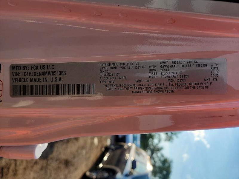 Aukcja sprzedaży 2021 Jeep Wrangler Unlimited, vin: 1C4HJXEN4MW851363, numer aukcji: 66991666