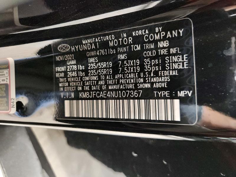 Aukcja sprzedaży 2022 Hyundai Tucson, vin: KM8JFCAE4NU107367, numer aukcji: 70465656