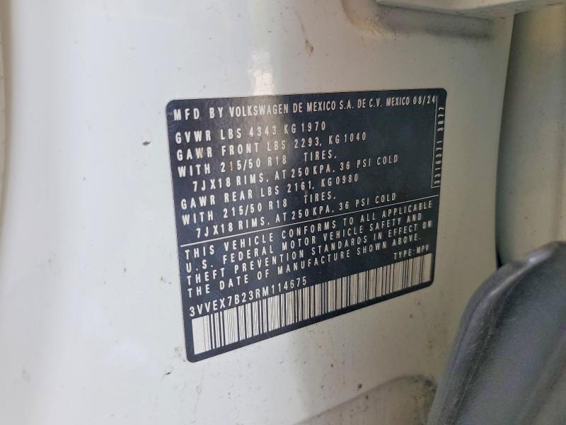 Продаж на аукціоні авто 2024 Volkswagen Taos, vin: 3VVEX7B23RM114675, номер лоту: 69787066